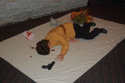 body (fake, we promise) and crime scene from our Write Side of Crime ...